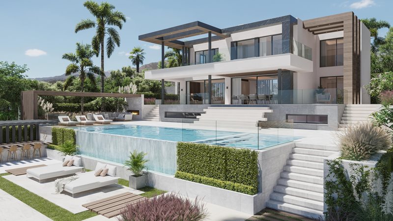 Neubauprojekt einzigartiger Villen mit Meerblick im Golf Resort